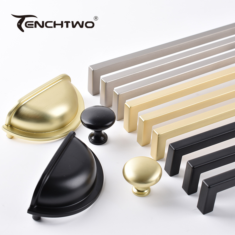 Furniture Rotating Hardware - Gagang Furnitur Dapur Gaya Nordik Hitam/Emas,